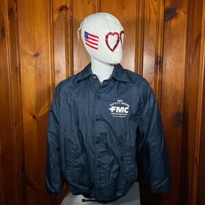 Medium 80s Industrial Windbreaker Navy Vintage Workwear